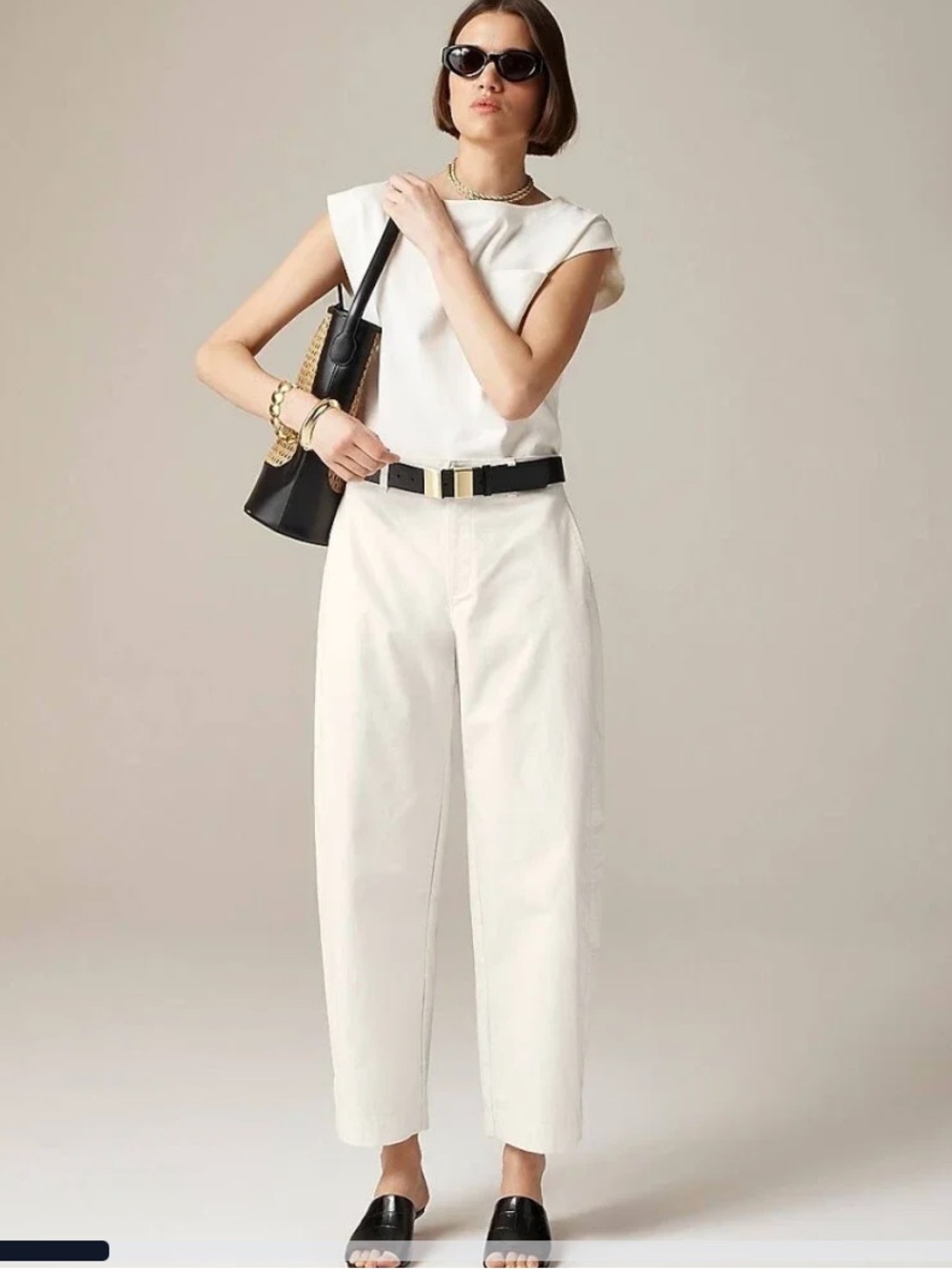 J. Crew Barrel-leg pant in cotton blend